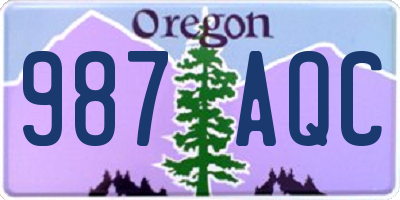 OR license plate 987AQC