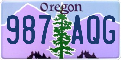 OR license plate 987AQG