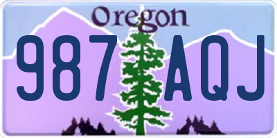 OR license plate 987AQJ