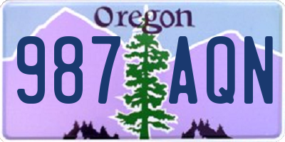 OR license plate 987AQN
