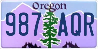 OR license plate 987AQR