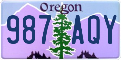 OR license plate 987AQY