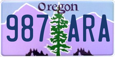 OR license plate 987ARA