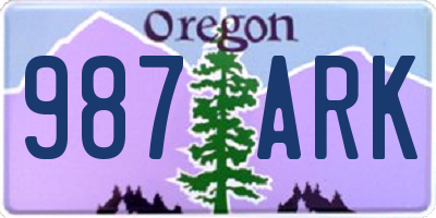 OR license plate 987ARK