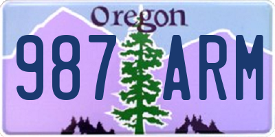 OR license plate 987ARM