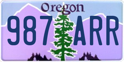 OR license plate 987ARR
