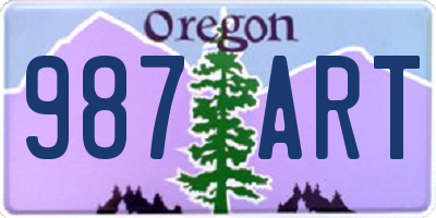 OR license plate 987ART
