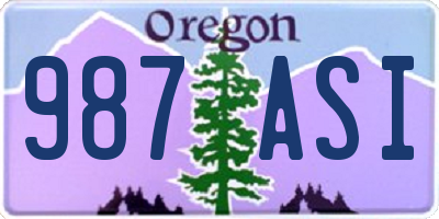 OR license plate 987ASI