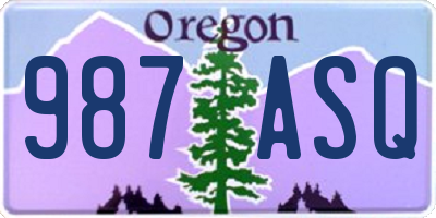 OR license plate 987ASQ