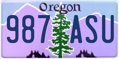 OR license plate 987ASU