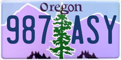 OR license plate 987ASY
