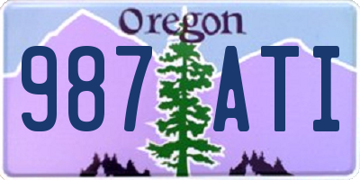 OR license plate 987ATI