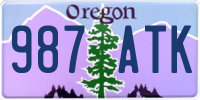 OR license plate 987ATK