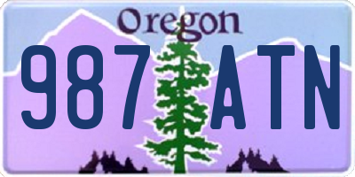 OR license plate 987ATN