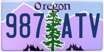 OR license plate 987ATV