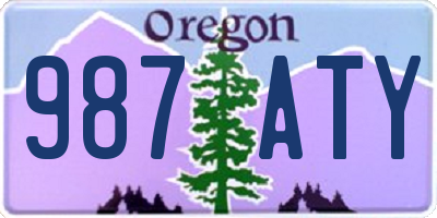 OR license plate 987ATY