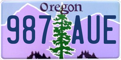 OR license plate 987AUE
