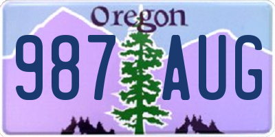 OR license plate 987AUG