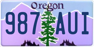 OR license plate 987AUI