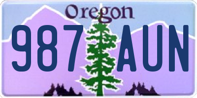 OR license plate 987AUN