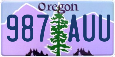 OR license plate 987AUU