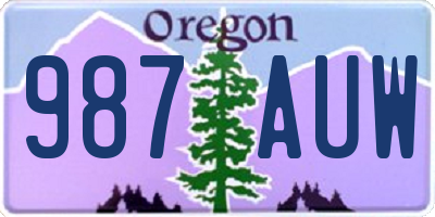 OR license plate 987AUW