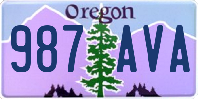 OR license plate 987AVA