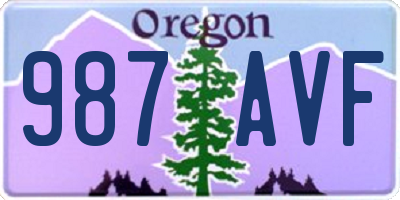 OR license plate 987AVF