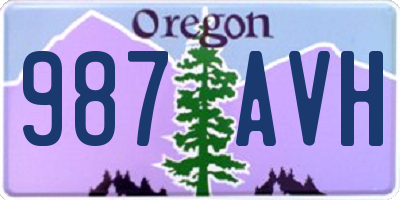 OR license plate 987AVH