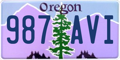 OR license plate 987AVI