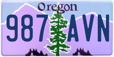 OR license plate 987AVN