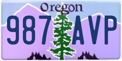 OR license plate 987AVP