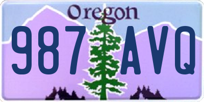 OR license plate 987AVQ