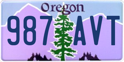 OR license plate 987AVT