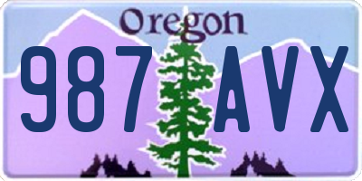 OR license plate 987AVX