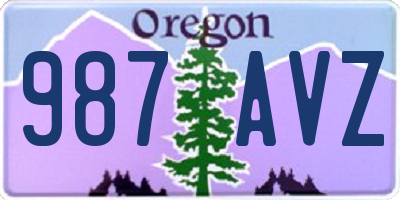 OR license plate 987AVZ