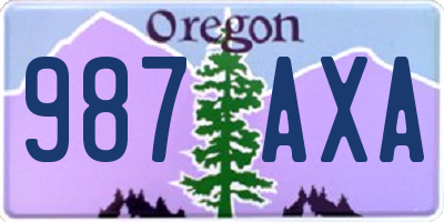 OR license plate 987AXA