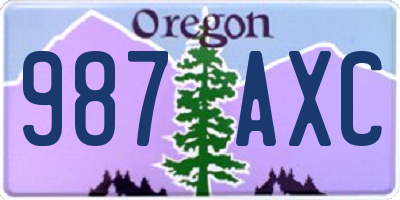 OR license plate 987AXC