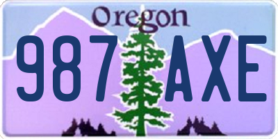 OR license plate 987AXE