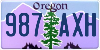 OR license plate 987AXH