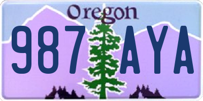 OR license plate 987AYA