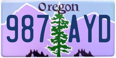 OR license plate 987AYD