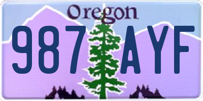 OR license plate 987AYF