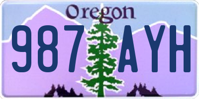 OR license plate 987AYH