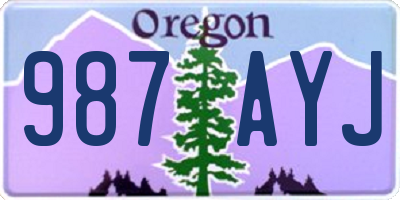 OR license plate 987AYJ