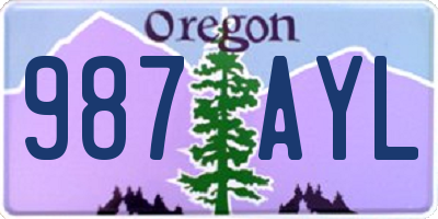 OR license plate 987AYL
