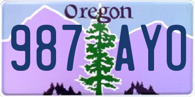 OR license plate 987AYO