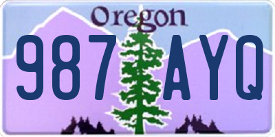 OR license plate 987AYQ