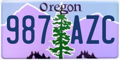OR license plate 987AZC