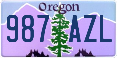 OR license plate 987AZL